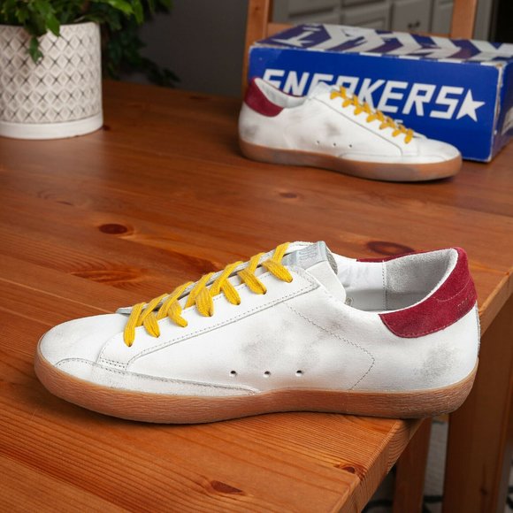 Golden Goose Sneakers Distressed White Crack Silver Superstar - Size 40 - Picture 3 of 11